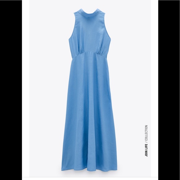 ZARA RUSTIC HALTER NECK DRESS - Picture 3 of 10